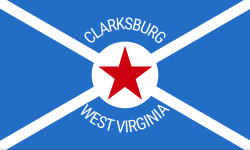 Flag of Clarksburg, West Virginia, USA (embossed)