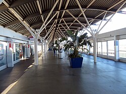 Interior of AirTrain station in Terminal 1 of the SFO airport
