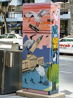 Painted traffic signal box