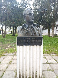 Bust of Mladen Stojanović in Čestereg