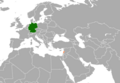 Location map for Germany and Lebanon.