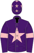 Purple, pink star, armlets and stars on cap