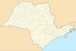 Maps of the state of São Paulo, Brazil, and South America with the location of Castilho in these respective places