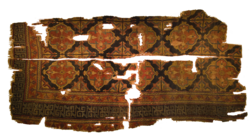 Rug fragment from Eşrefoğlu Mosque, Beysehir, Turkey. Seljuq Period, 13th century.