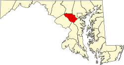 State map highlighting Howard County