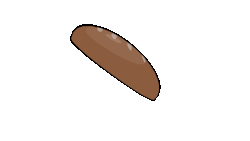 A GIF of a 3D baguette spinning.