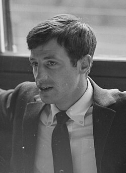 Black-and-white image of Jean-Paul Belmondo