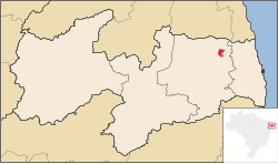 Location in Paraíba state