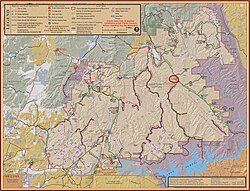 Park map with the Devils Garden circled