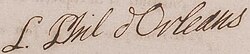 Louis Philippe I's signature