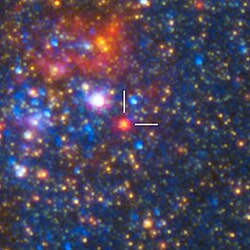 Progenitor (red star) of SN 2025pht