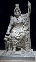Roman marble copy of the 3rd century BCE chryselephantine statue of Sarapis that was housed in the Alexandrian Sarapeion.