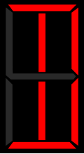 Eight-segment display displaying a D