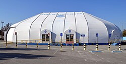 Exterior entrance of the NASA Ames Exploration Center