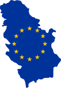 Serbia EU flag with Kosovo