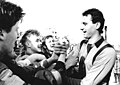 Rudwaleit with supporters of BFC Dynamo after the successful 1988–89 FDGB-Pokal final at the Stadion der Weltjugend on 1 April 1989.