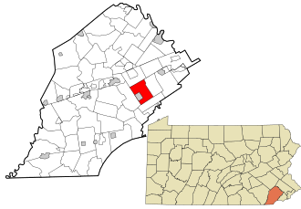 Location in Chester County, Pennsylvania