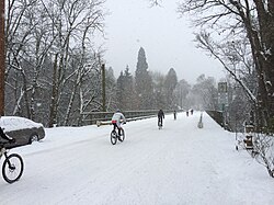 Light snow in Portland, Oregon, U.S.