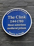 Blue plaque on the former prison site