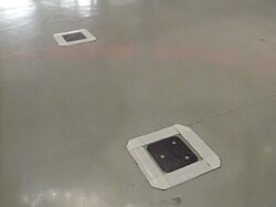 Pairs of black markings used for autonomous navigation