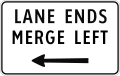 Lane ends, merge left