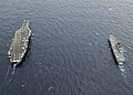JS Hyūga and USS George Washington on 17 November 2009.