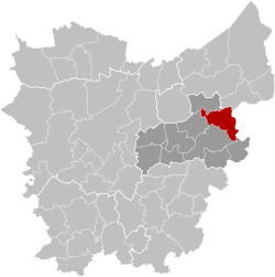 Location of Hamme in East Flanders