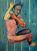 "Dzwonnik" acrylic, canvas 73x100 (2000)