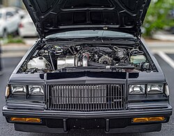 1987 Buick Regal Grand National Engine. Visible factory Garrett turbocharger