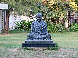 Statue of Mahatma Gandhi at the ashram