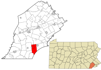Location of New Garden Township in Chester County, Pennsylvania and of Chester County in Pennsylvania