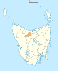 Map showing Kentish LGA in Tasmania
