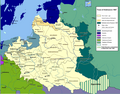 Truce of Andrusovo 1667: Russian gains in dark green