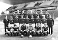 Hall (first from the right in the middle row), as an assistant coach, with the team of BFC Dynamo at the redevelopment Friedrich-Ludwig-Jahn-Sportpark on 17 July 1987.