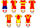 The various kits worn by Melchester over the years