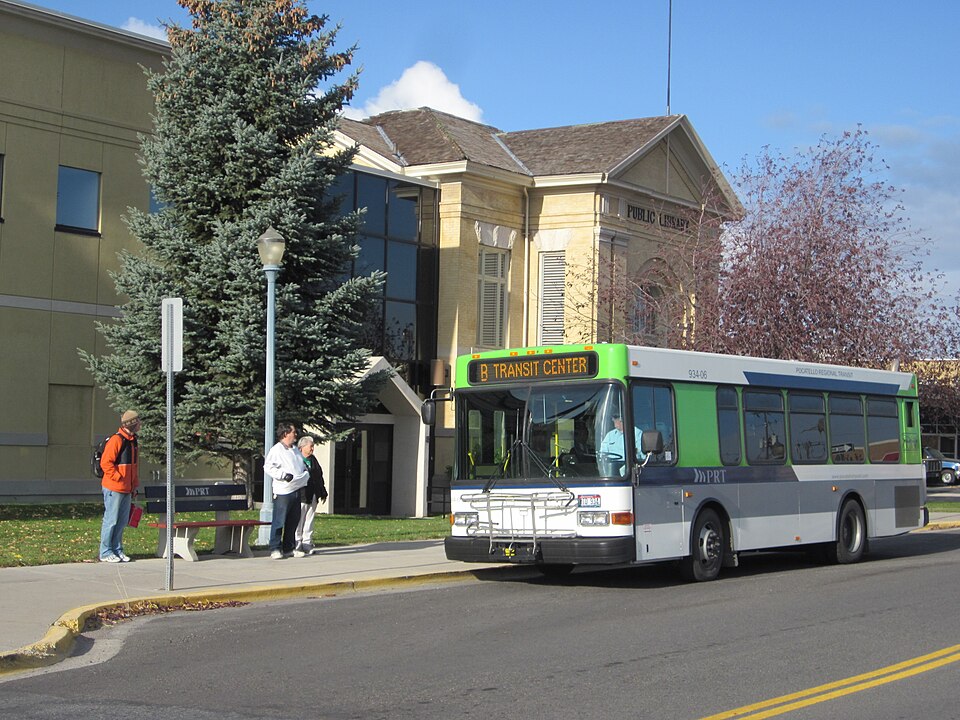 File:PRT bus at Marshall Public Library.jpg