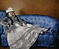 Porträt der Frau Manet auf blauem Sofa, Edouard Manet c. 1880