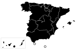 Map showing affected areas of the country