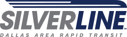 "SILVER LINE" in a sans serif font under a stylized Stadler FLIRT vehicle