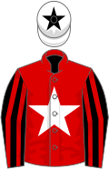 Red, White star, Black and Red striped sleeves, White cap, Black star