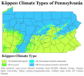 Pennsylvania Köppen Climate Types