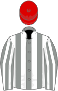 White and grey stripes, grey cap