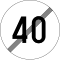 III-18 (40)End of maximum speed limit - 40 km/h.