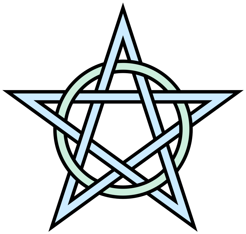 File:Pentagram-circle-interlaced.svg