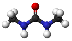 Ball and stick model of dimethylurea