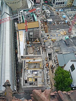 Building the museum on top of the Archaeological Garden(June 2014)