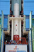 PSLV-C44 first stage inside Mobile Service Tower