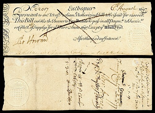 Exchequer note, by the Exchequer