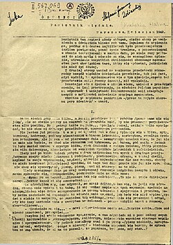Halina Krahelska report from Auschwitz Oświęcim, pamiętnik więźnia ("Auschwitz: Diary of a prisoner"), 1942