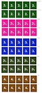 British decimalisation training stamps in the same colours and values as the upcoming decimal stamps
